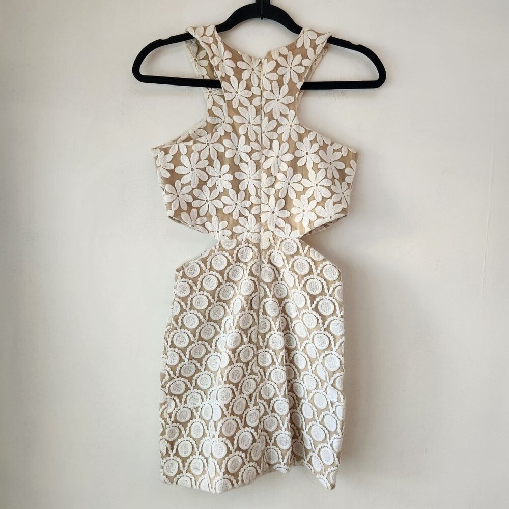 Shakuhachi Floral Lace Embroidered Mini Dress Cut-Outs Wedding Women's XS - Picture 2 of 9